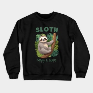 Cartoon Style Cute Sloth Crewneck Sweatshirt